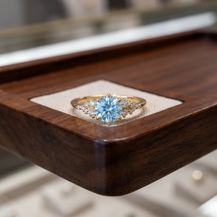 Vintage Aquamarine Ring | Snag-Free Comfort Fit in 14K Gold Finish--Last Day Sale-90% OFF🔥