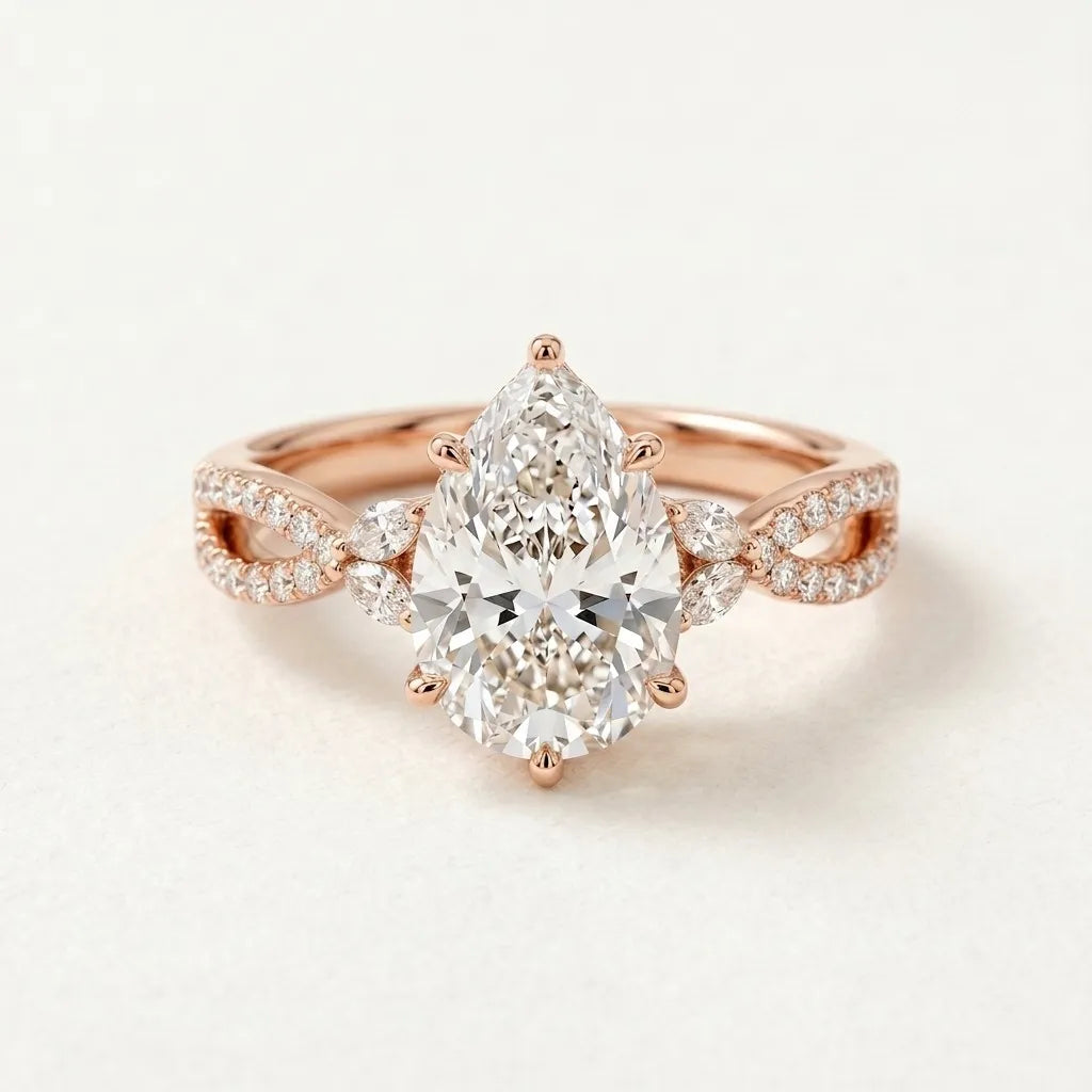 Stunning  Vintage Pear Cut Travel Ring – Hypoallergenic 925 Silver --Last Day Sale-90% OFF🔥