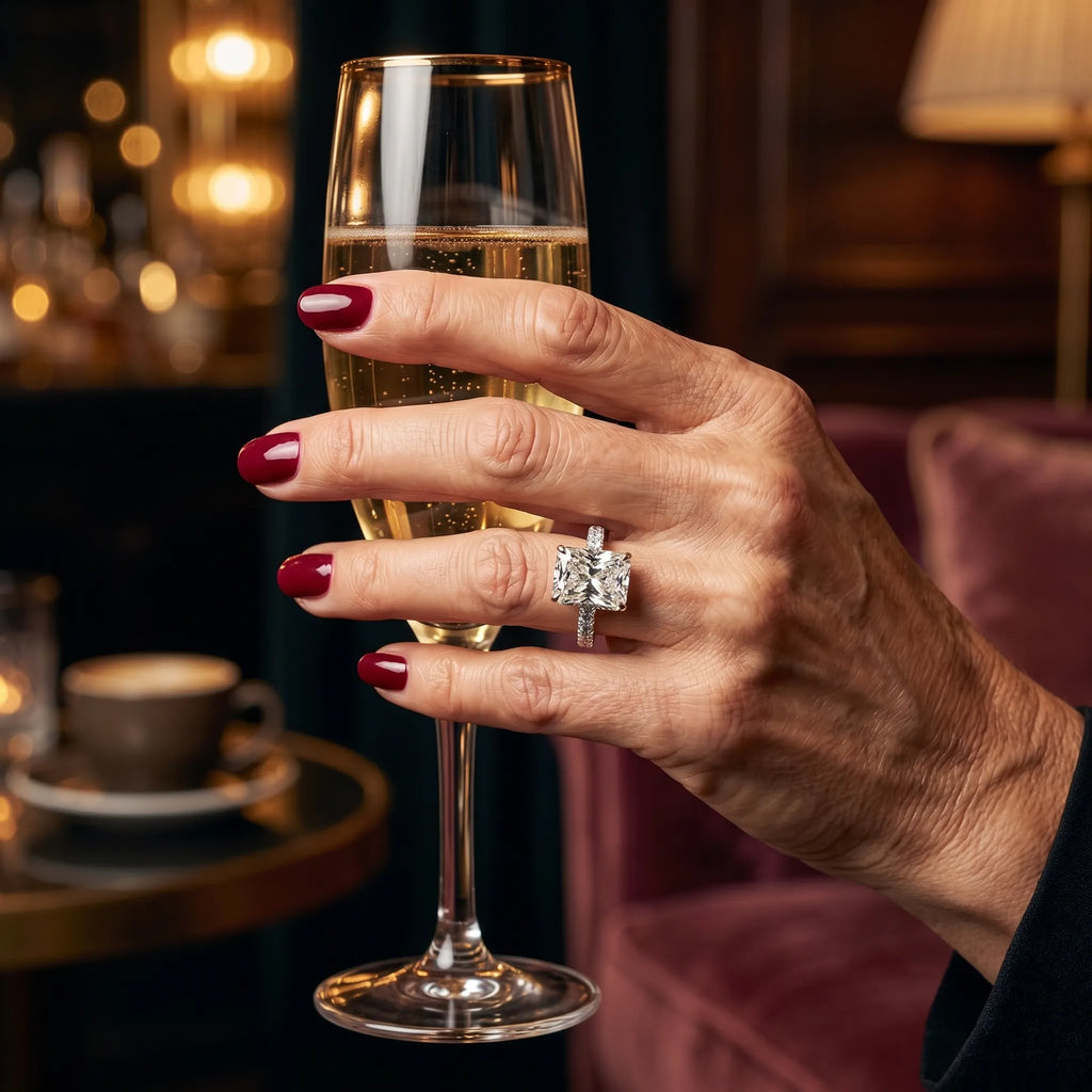 The Ultimate Anniversary Upgrade: Radiant-Cut Diamond Ring | IGI Certified F/VS2 | 18K White Gold--Last Day Sale-90% OFF🔥