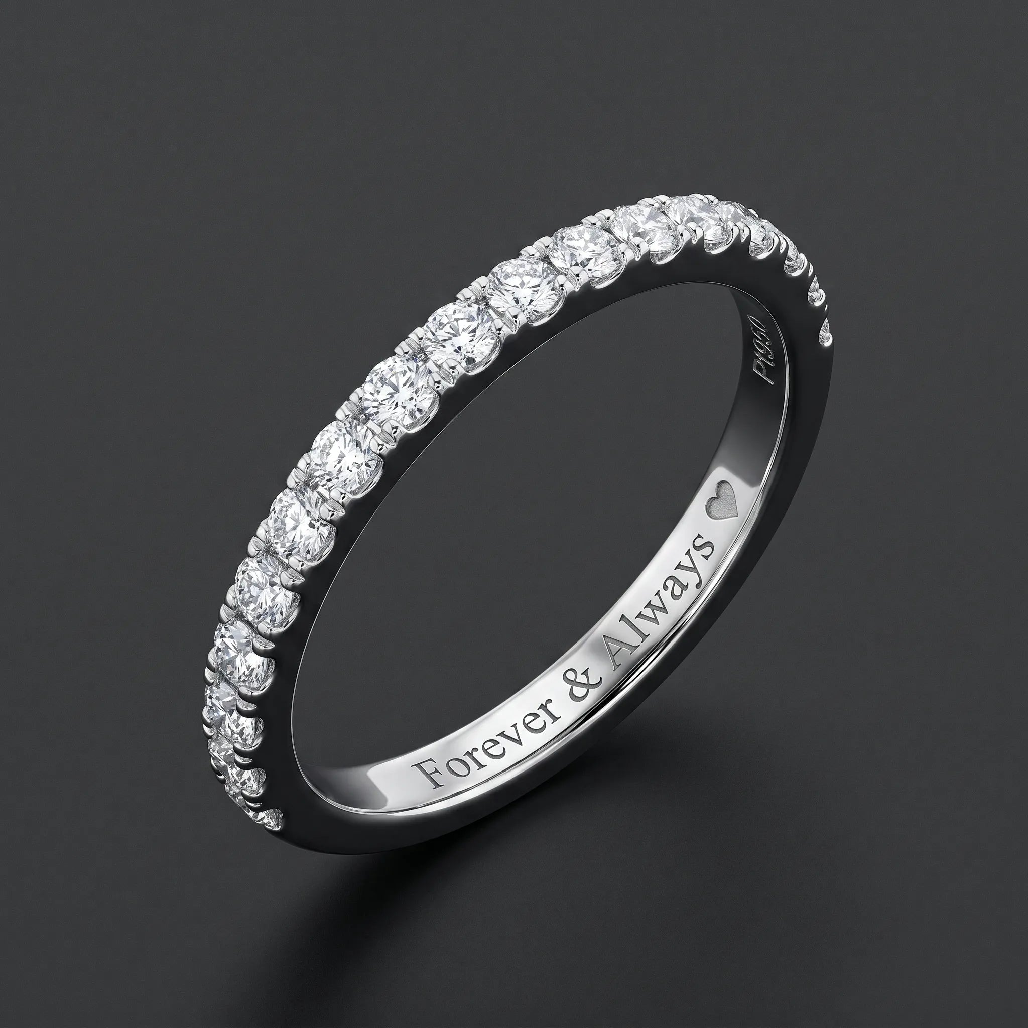 The "Forever & Always" Half Eternity Diamond Band | Premium Platinum Comfort Fit--Last Day Sale🔥90% OFF