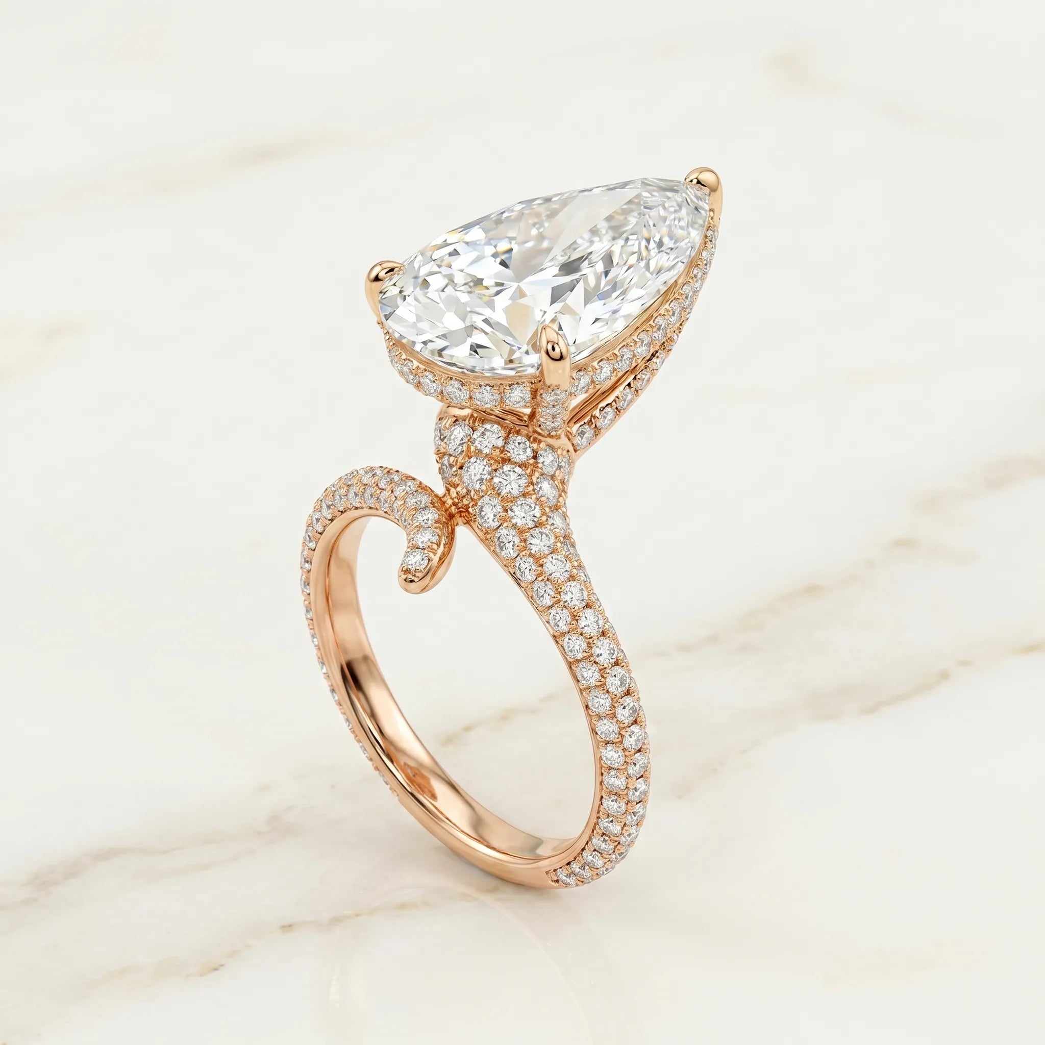 Large Pear-Cut Bypass Ring for Timeless Finger Elongation--Last Day Sale🔥90% OFF