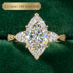 Timeless Elegance: Flattering Marquise Cut Lab Diamond Statement Ring--Last Day Sale-90% OFF🔥