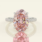 The Radiant Fancy Pink Oval Diamond Ring – Perfectly Centered, Endlessly Elegant--Last Day Sale-90% OFF🔥