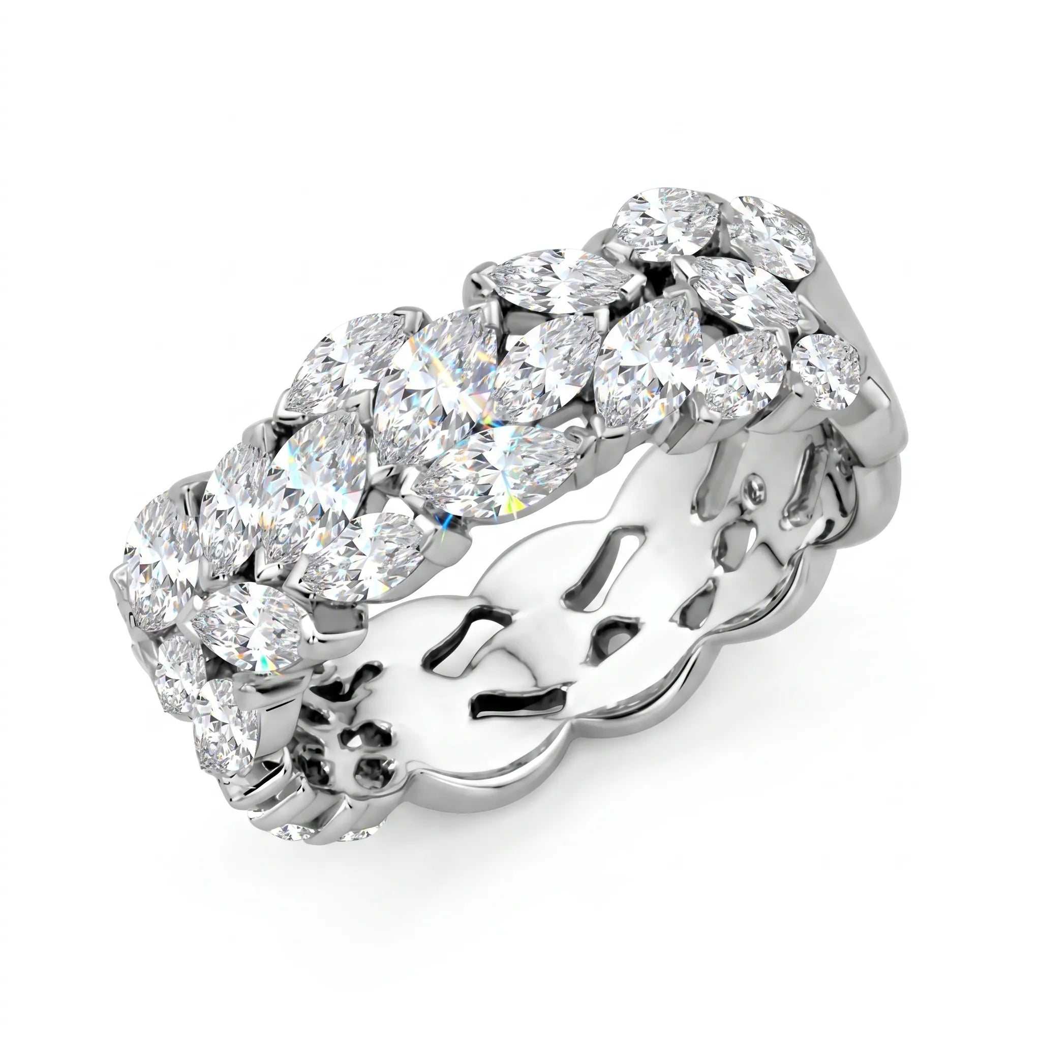 2.79 Carat VVS Diamond Statement Ring in Solid 14K White Gold--Last Day Sale-90% OFF🔥