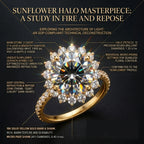 The Soraya Vintage Sunburst Halo Ring | Heirloom-Quality Diamond in Solid 18K Yellow Gold--Last Day Sale-90% OFF🔥