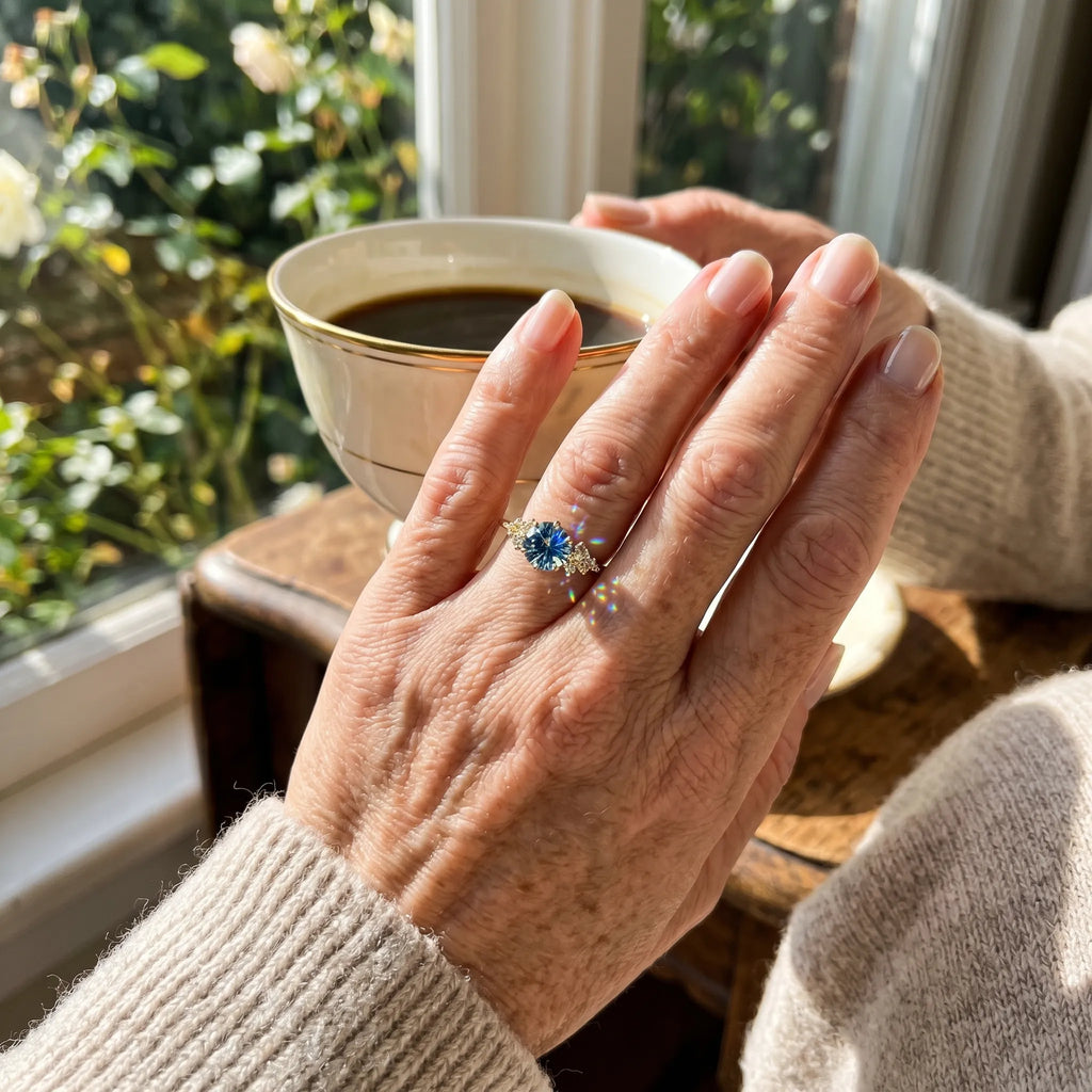 Vintage Aquamarine Ring | Snag-Free Comfort Fit in 14K Gold Finish--Last Day Sale-90% OFF🔥