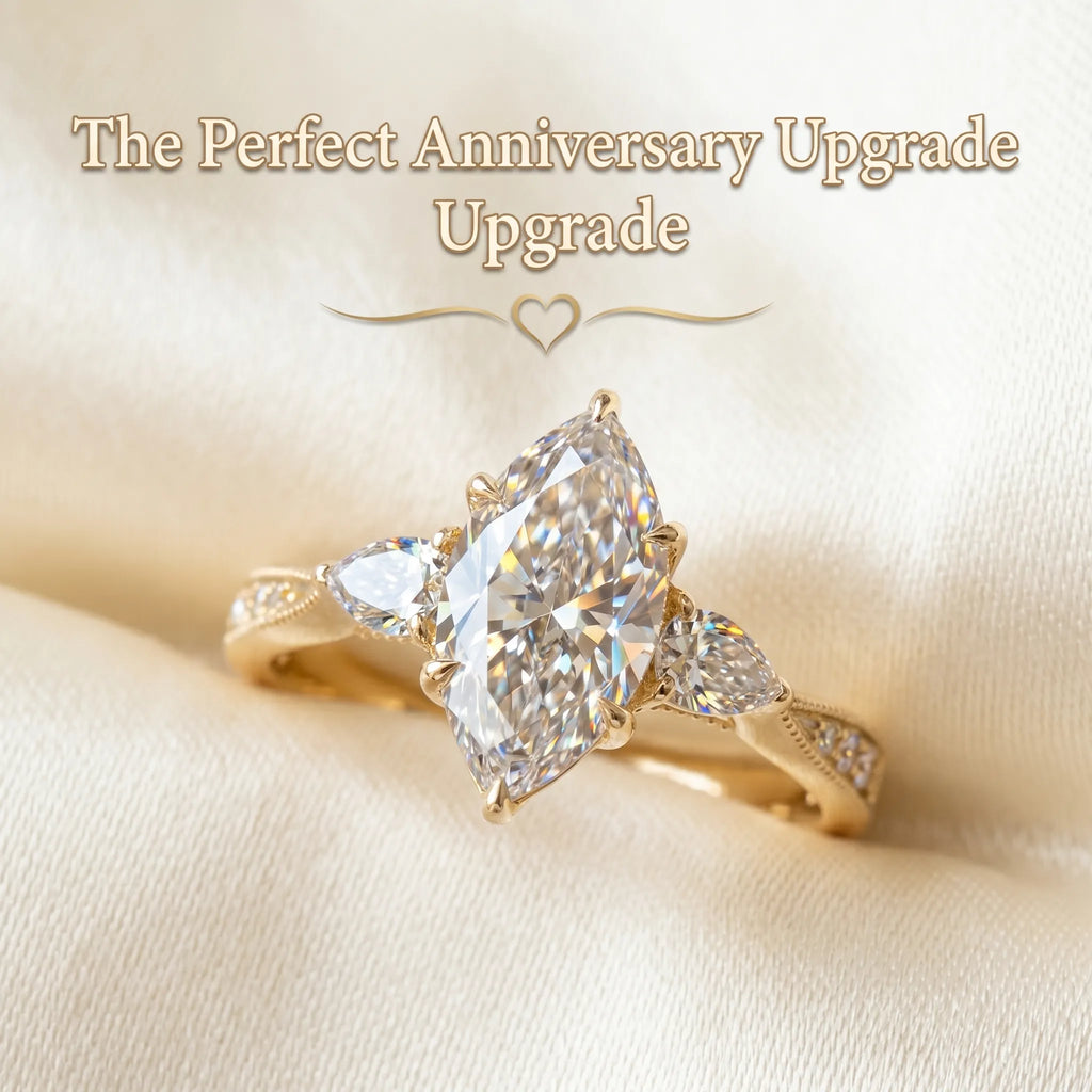 Timeless Elegance: Flattering Marquise Cut Lab Diamond Statement Ring--Last Day Sale-90% OFF🔥