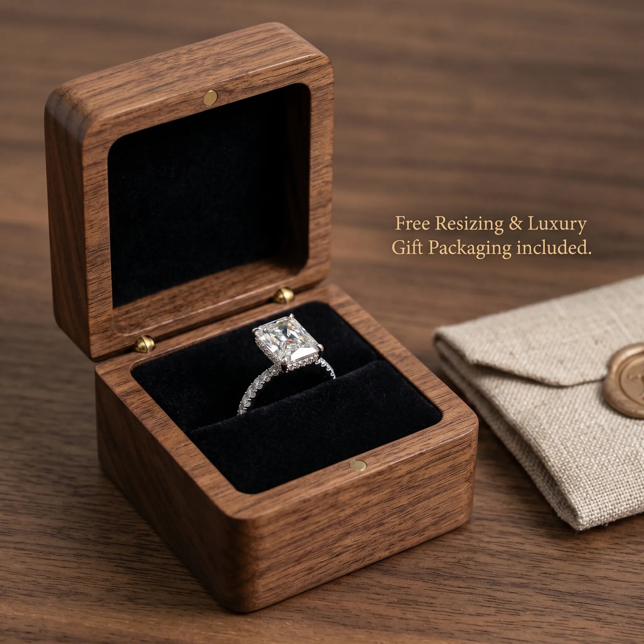 The Ultimate Anniversary Upgrade: Radiant-Cut Diamond Ring | IGI Certified F/VS2 | 18K White Gold--Last Day Sale-90% OFF🔥