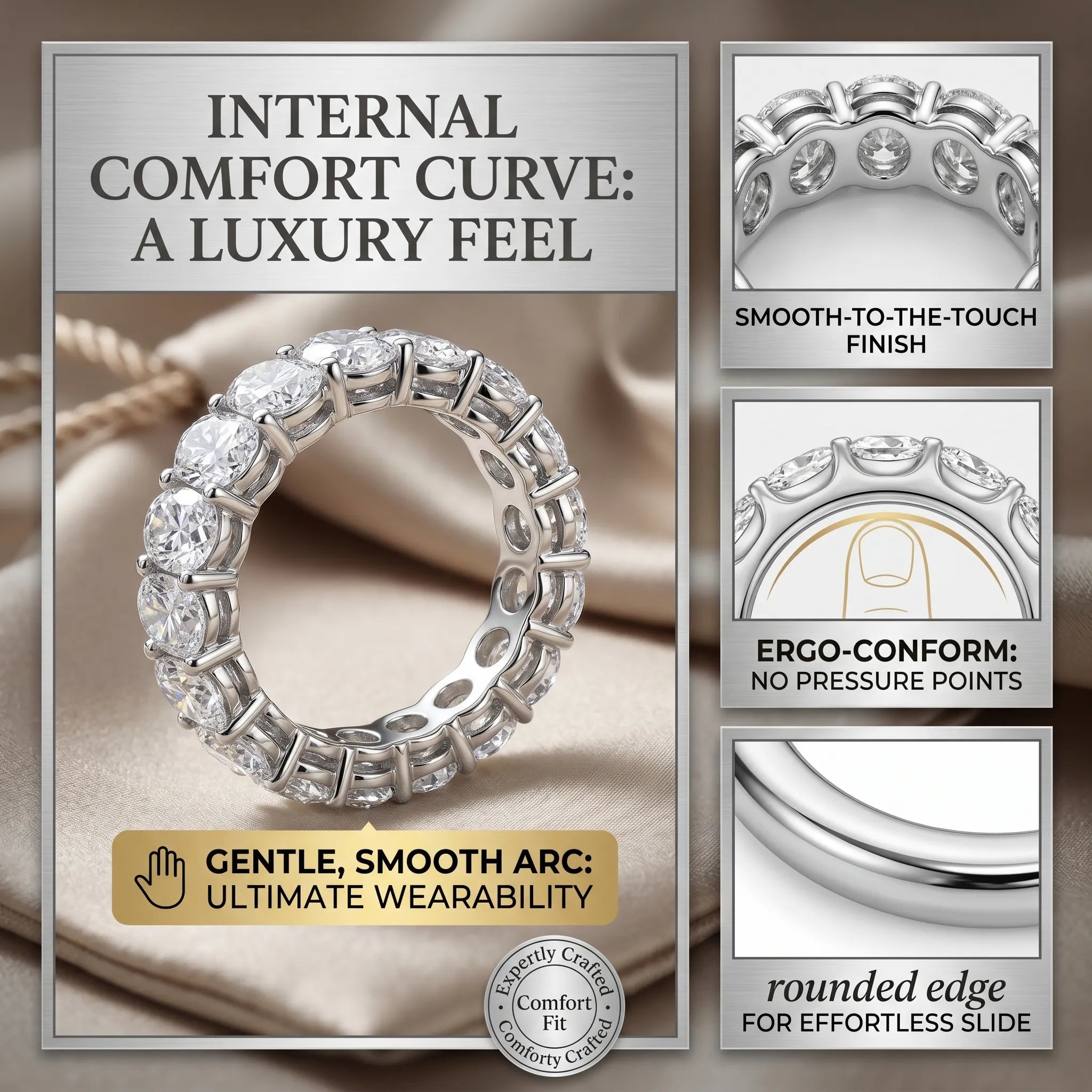 Flawless Oval Cut Eternity Band: Endless Sparkle from Every Angle--Last Day Sale-90% OFF🔥