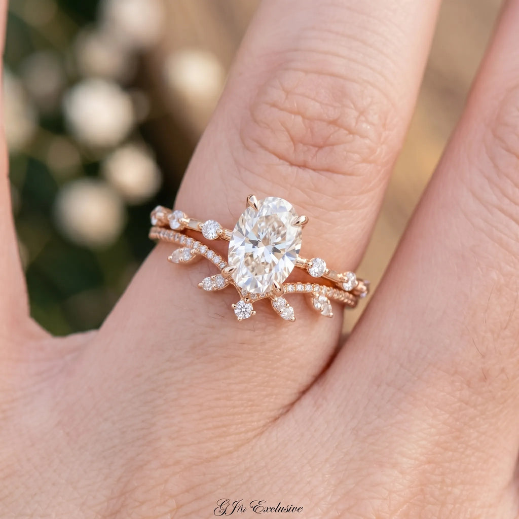 The "Blooming Daisy" Oval & Leafy Nesting Ring Set | 3-in-1 Versatile Anniversary Upgrade --Last Day Sale🔥90% OFF
