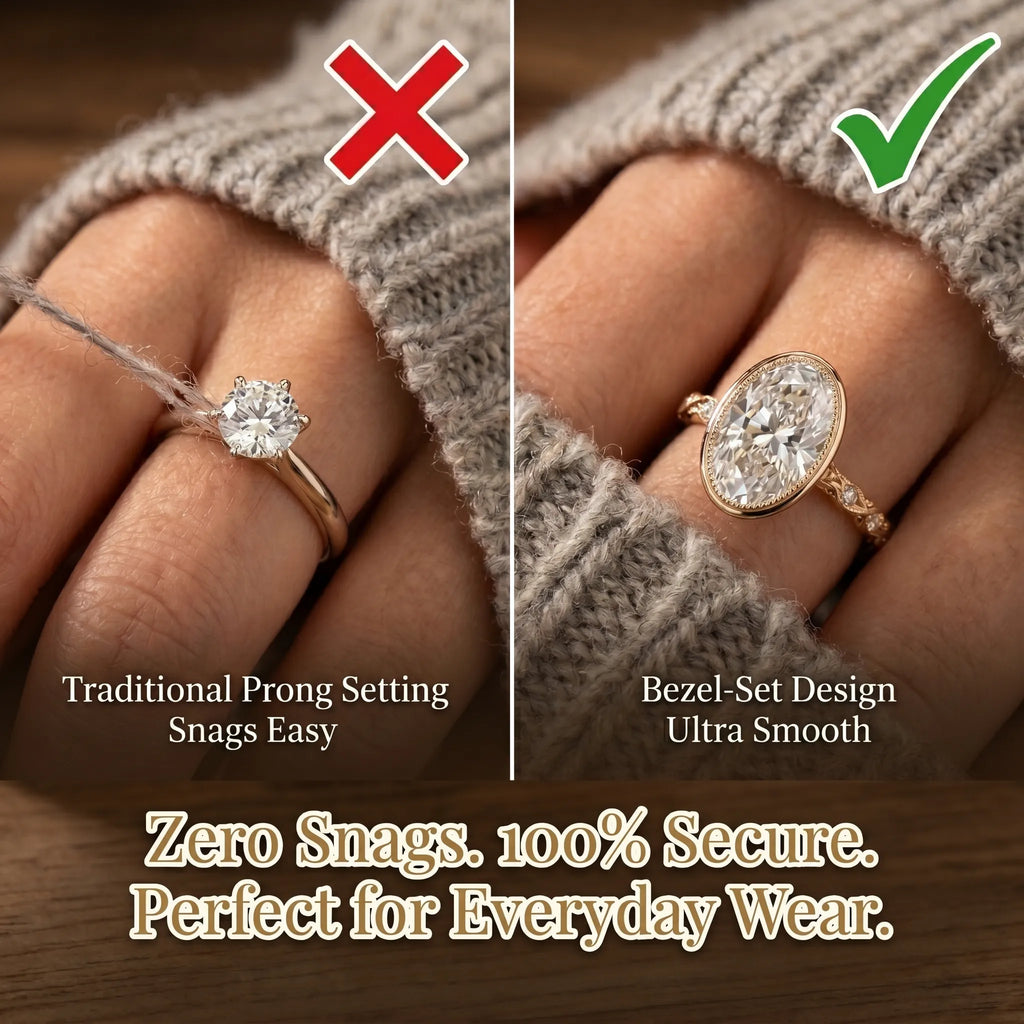 The Heritage Bezel Ring: Snag-Free Vintage Elegance with Brilliant Lab-Grown Diamonds--Last Day Sale-90% OFF🔥
