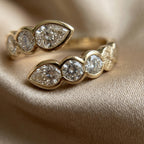 14K Solid Gold Pear-Cut Bypass Ring | Snag-Free & Effortless Comfort Fit--Last Day Sale-90% OFF🔥