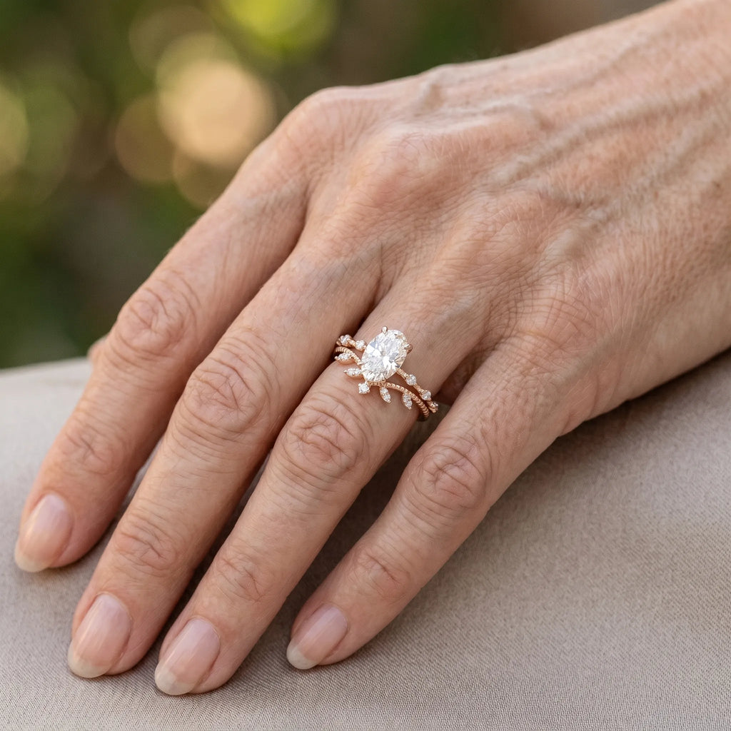 The "Blooming Daisy" Oval & Leafy Nesting Ring Set | 3-in-1 Versatile Anniversary Upgrade --Last Day Sale🔥90% OFF