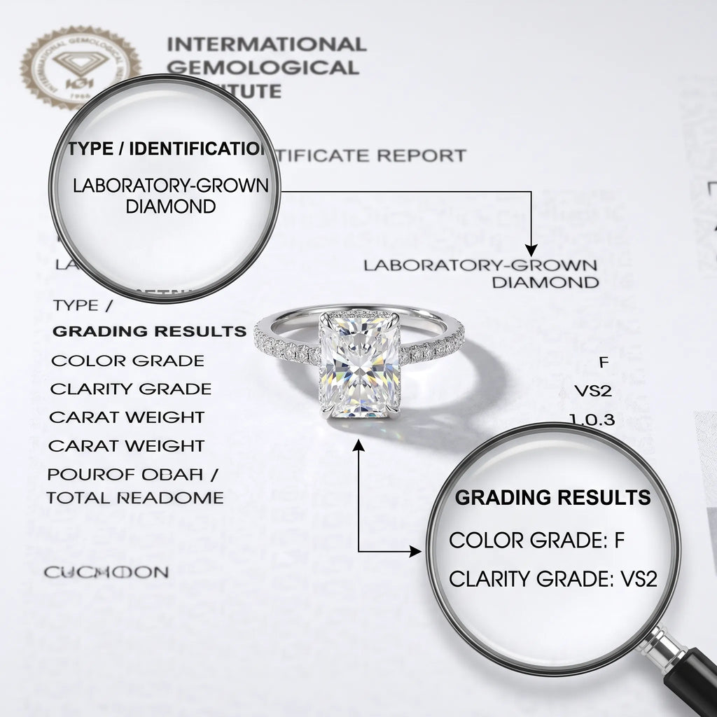 The Ultimate Anniversary Upgrade: Radiant-Cut Diamond Ring | IGI Certified F/VS2 | 18K White Gold--Last Day Sale-90% OFF🔥