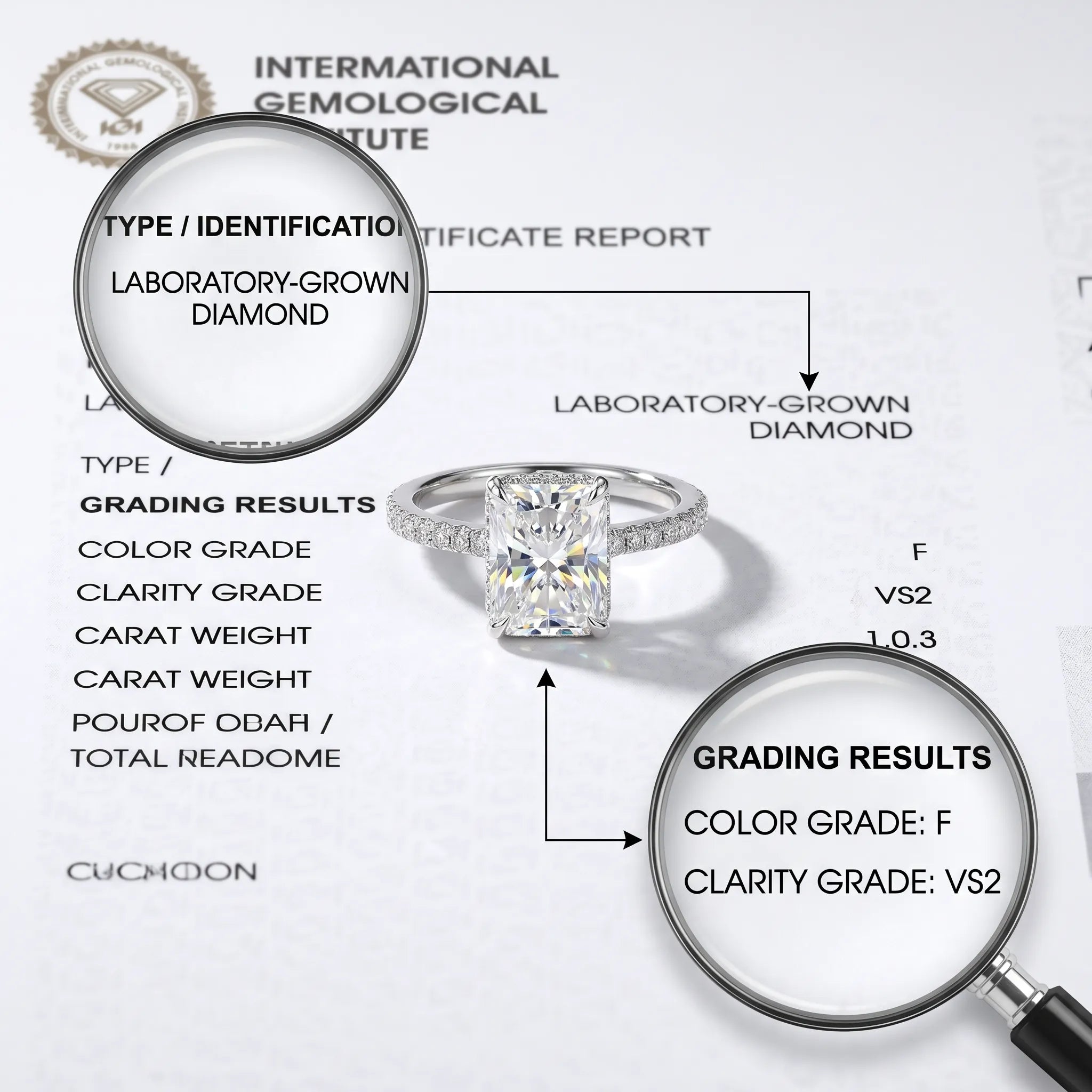 The Ultimate Anniversary Upgrade: Radiant-Cut Diamond Ring | IGI Certified F/VS2 | 18K White Gold--Last Day Sale-90% OFF🔥