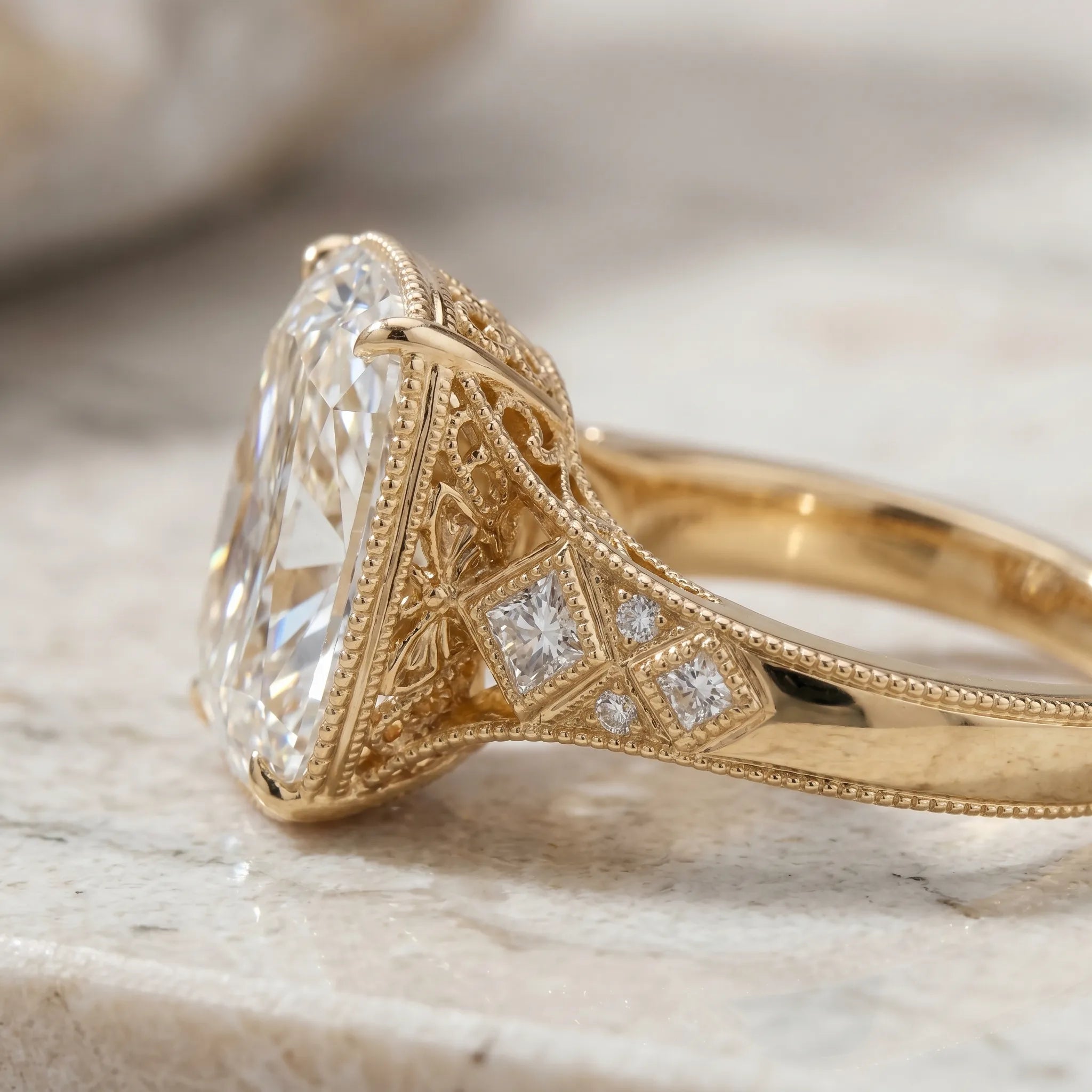 The Heirloom Collection: Vintage Elongated Cushion Ring for Everyday Brilliance--Last Day Sale-90% OFF🔥