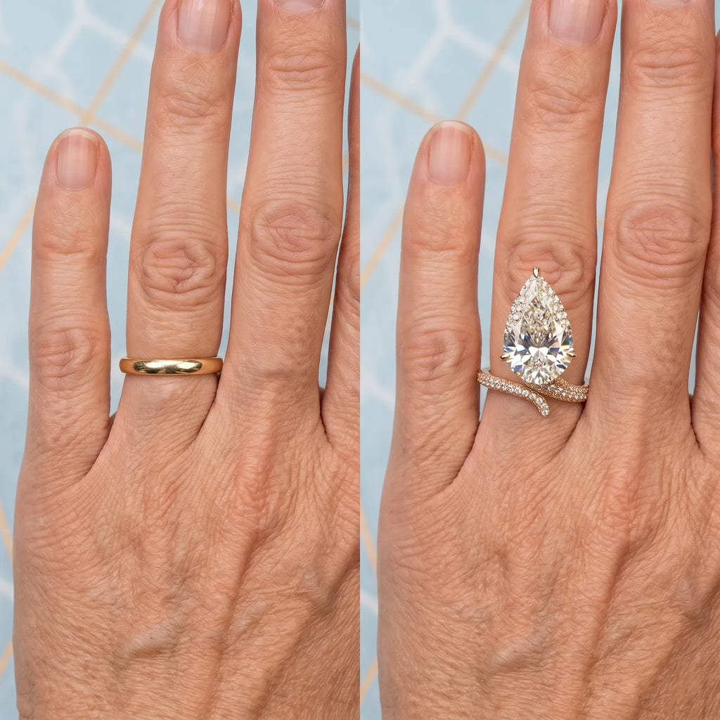 Large Pear-Cut Bypass Ring for Timeless Finger Elongation--Last Day Sale🔥90% OFF