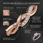 Breathtaking Fire & Brilliance:Heart Cut Diamond Intertwined Ring--Last Day Sale-90% OFF🔥
