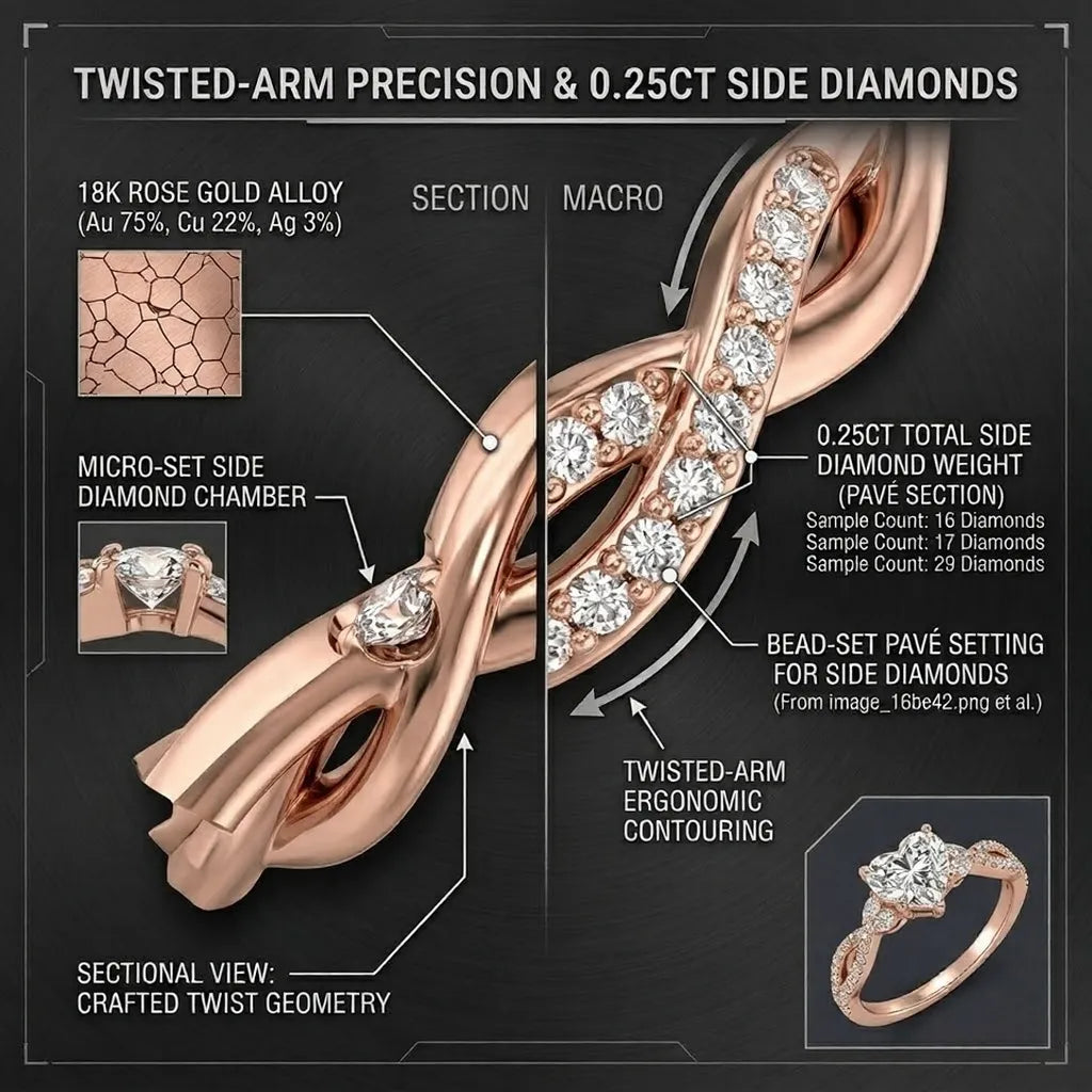 Breathtaking Fire & Brilliance:Heart Cut Diamond Intertwined Ring--Last Day Sale-90% OFF🔥