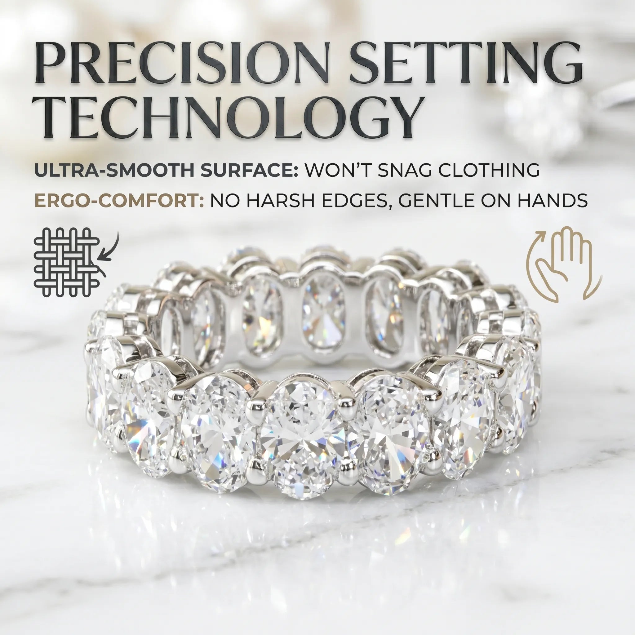 Flawless Oval Cut Eternity Band: Endless Sparkle from Every Angle--Last Day Sale-90% OFF🔥