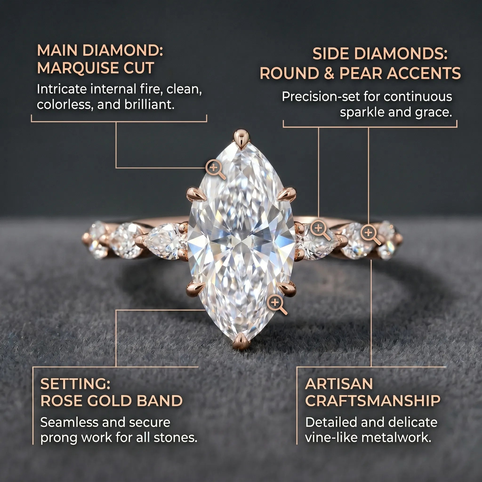 The Heirloom Marquise:  Vintage-Inspired Brilliance in Solid 18K Gold--Last Day Sale-90% OFF🔥