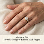 Timeless Elegance: Flattering Marquise Cut Lab Diamond Statement Ring--Last Day Sale-90% OFF🔥