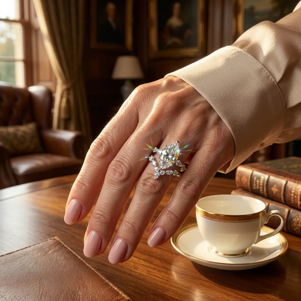 Experience Refined Radiance: The Ultimate Stacking Marquise Set--Last Day Sale-90% OFF🔥