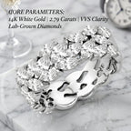 2.79 Carat VVS Diamond Statement Ring in Solid 14K White Gold--Last Day Sale-90% OFF🔥