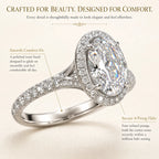 The Ultimate Anniversary Upgrade:  Oval Halo Split-Shank Ring – Flattering, Comfortable & Worry-Free Luxury--Last Day Sale-90% OFF🔥