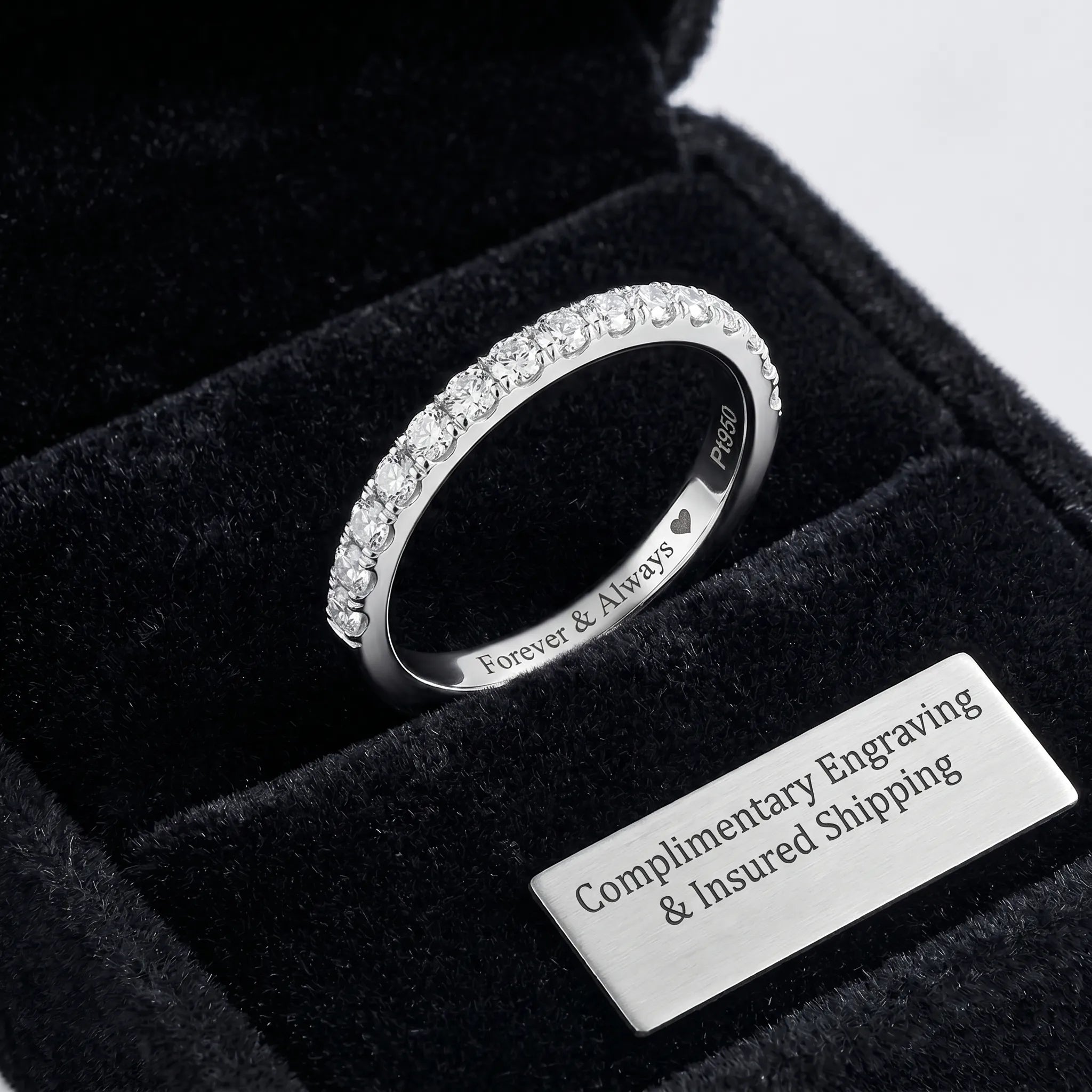 The "Forever & Always" Half Eternity Diamond Band | Premium Platinum Comfort Fit--Last Day Sale🔥90% OFF