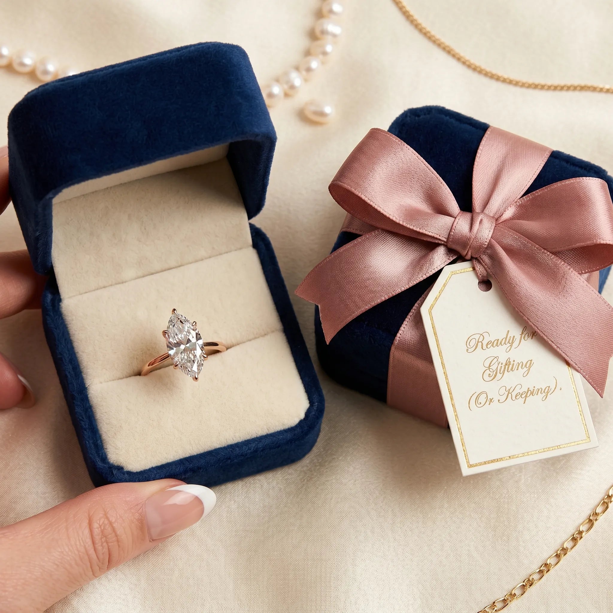 The Upgrade You Deserve: Breathtaking Marquise Solitaire Ring--Last Day Sale-90% OFF🔥