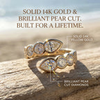 14K Solid Gold Pear-Cut Bypass Ring | Snag-Free & Effortless Comfort Fit--Last Day Sale-90% OFF🔥