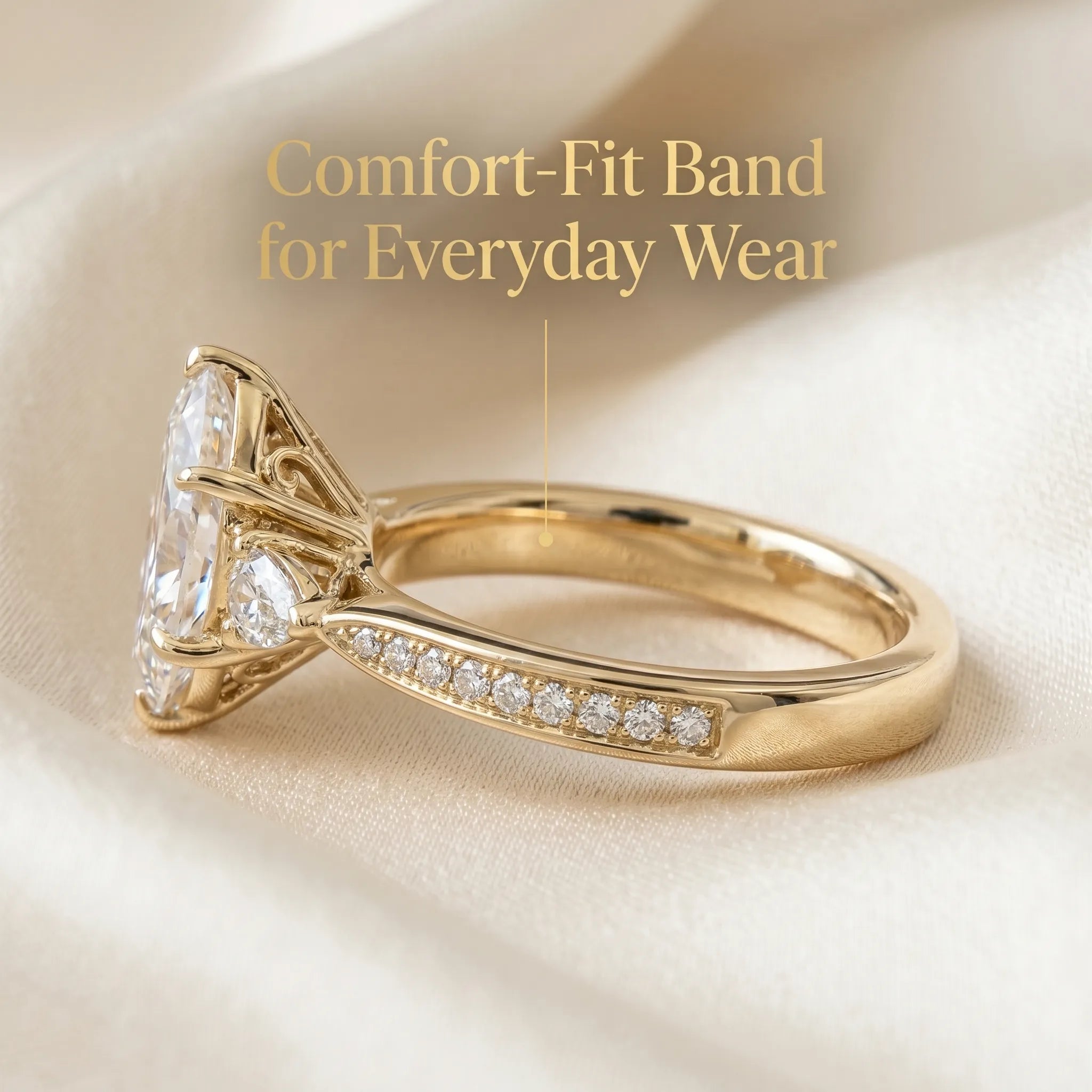 Timeless Elegance: Flattering Marquise Cut Lab Diamond Statement Ring--Last Day Sale-90% OFF🔥