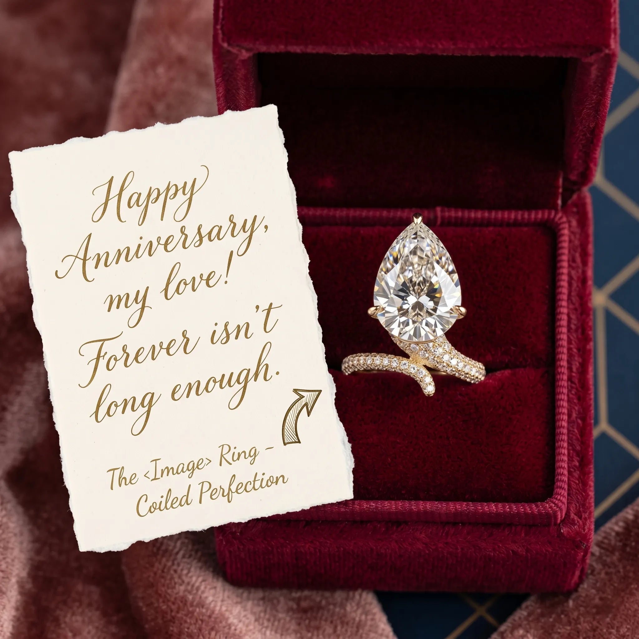 Large Pear-Cut Bypass Ring for Timeless Finger Elongation--Last Day Sale🔥90% OFF