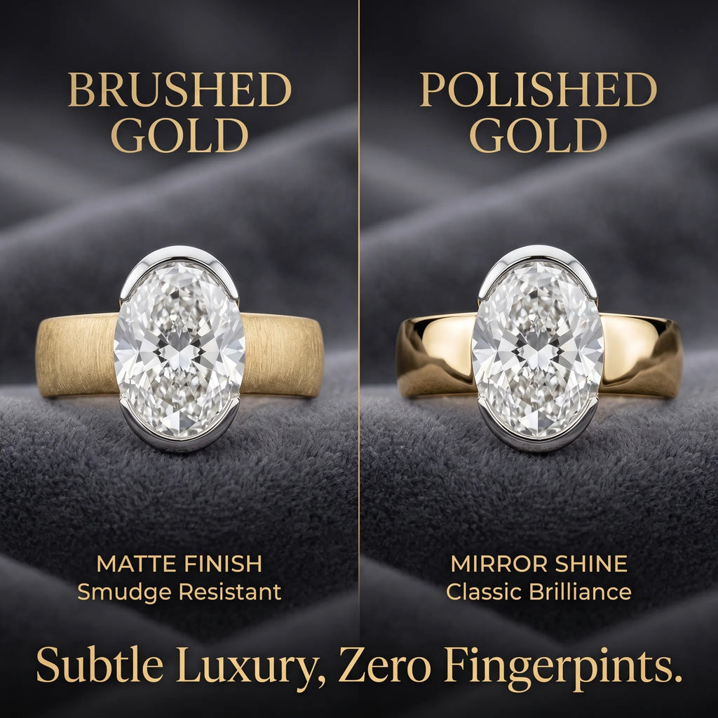 The Timeless Statement: 4ct Oval Lab-Diamond in Hand-Brushed Gold – Elegance That Won't Snag Your Silk or Flip on Your Finger--Last Day Sale-90% OFF🔥