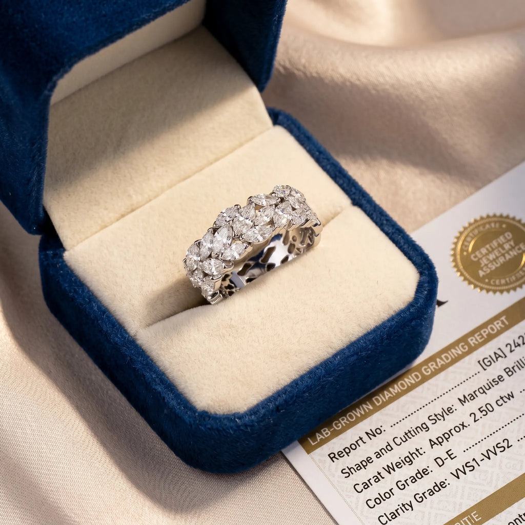 2.79 Carat VVS Diamond Statement Ring in Solid 14K White Gold--Last Day Sale-90% OFF🔥
