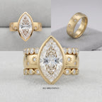 The Timeless Heirloom: 5-Carat Marquise Bezel Ring with Vintage Star Details--Last Day Sale-90% OFF🔥