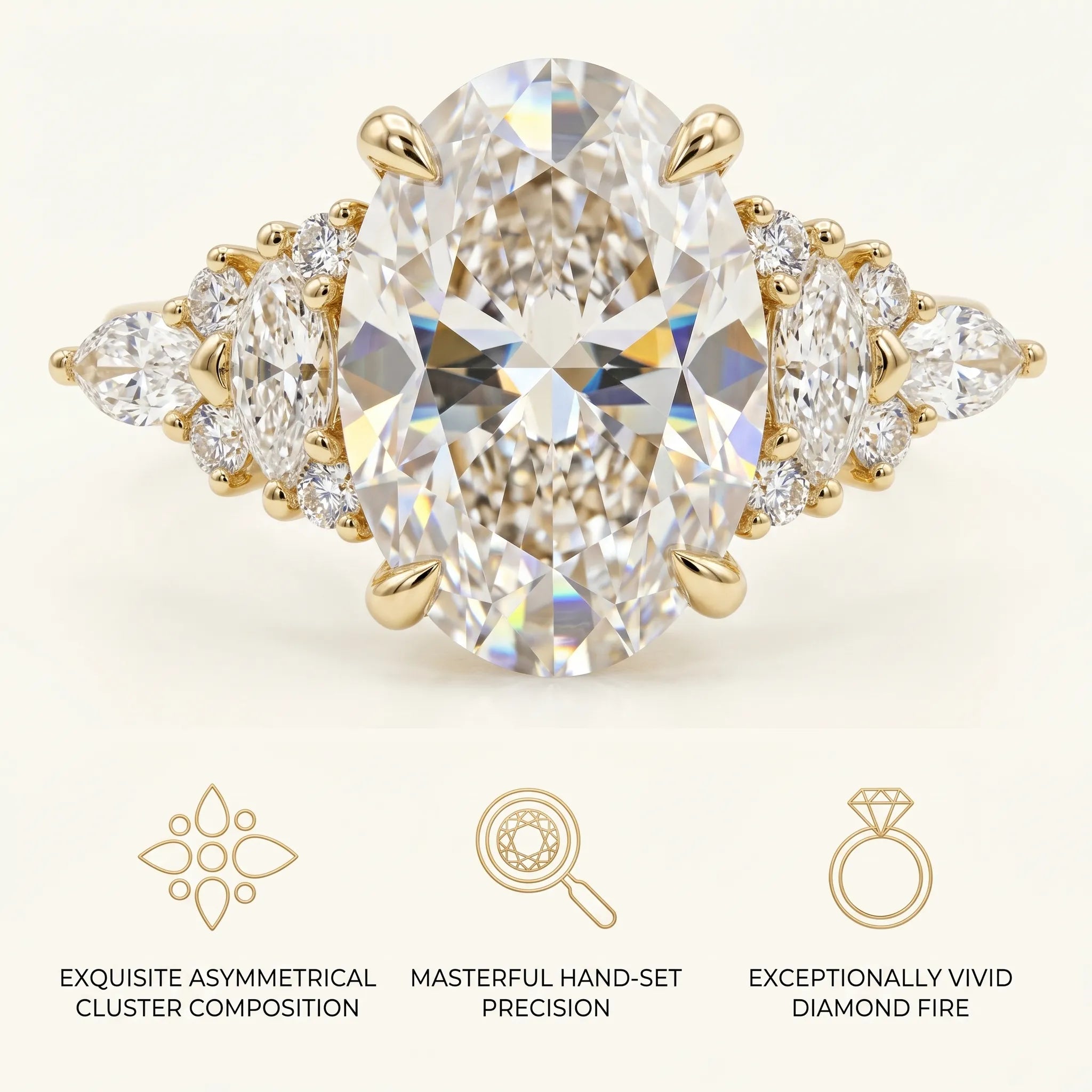 The Timeless Oval Cathedral Ring: Celebrate Your Milestone in Brilliance--Last Day Sale-90% OFF🔥