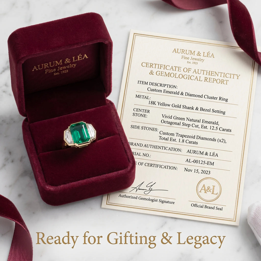 18K Two-Tone Gold Emerald & Diamond Art Deco Ring | Snag-Free Comfort Fit--Last Day Sale-90% OFF🔥