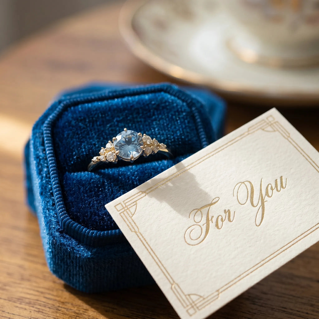 Vintage Aquamarine Ring | Snag-Free Comfort Fit in 14K Gold Finish--Last Day Sale-90% OFF🔥