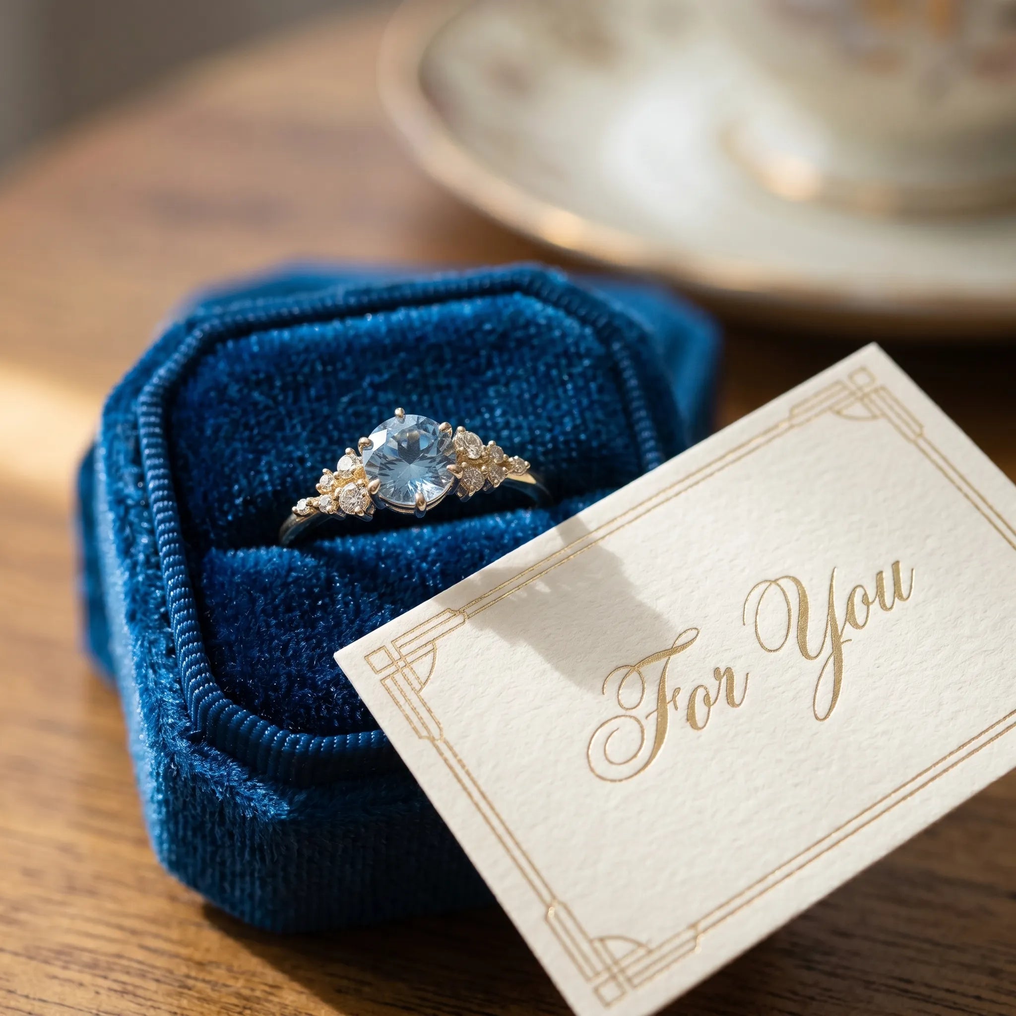 Vintage Aquamarine Ring | Snag-Free Comfort Fit in 14K Gold Finish--Last Day Sale-90% OFF🔥