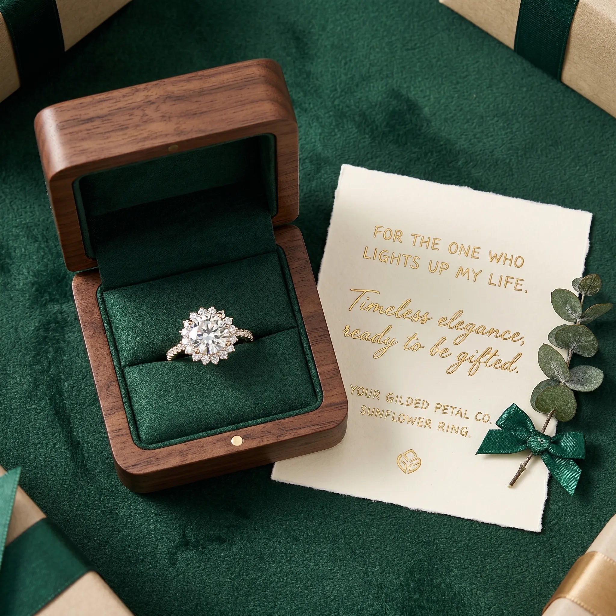 The Soraya Vintage Sunburst Halo Ring | Heirloom-Quality Diamond in Solid 18K Yellow Gold--Last Day Sale-90% OFF🔥