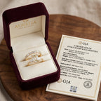 Vintage Emerald Cut 3-Stone Ring Set in 18K Gold Over Silver - The Perfect Travel & Anniversary Upgrade--Last Day Sale-90% OFF🔥