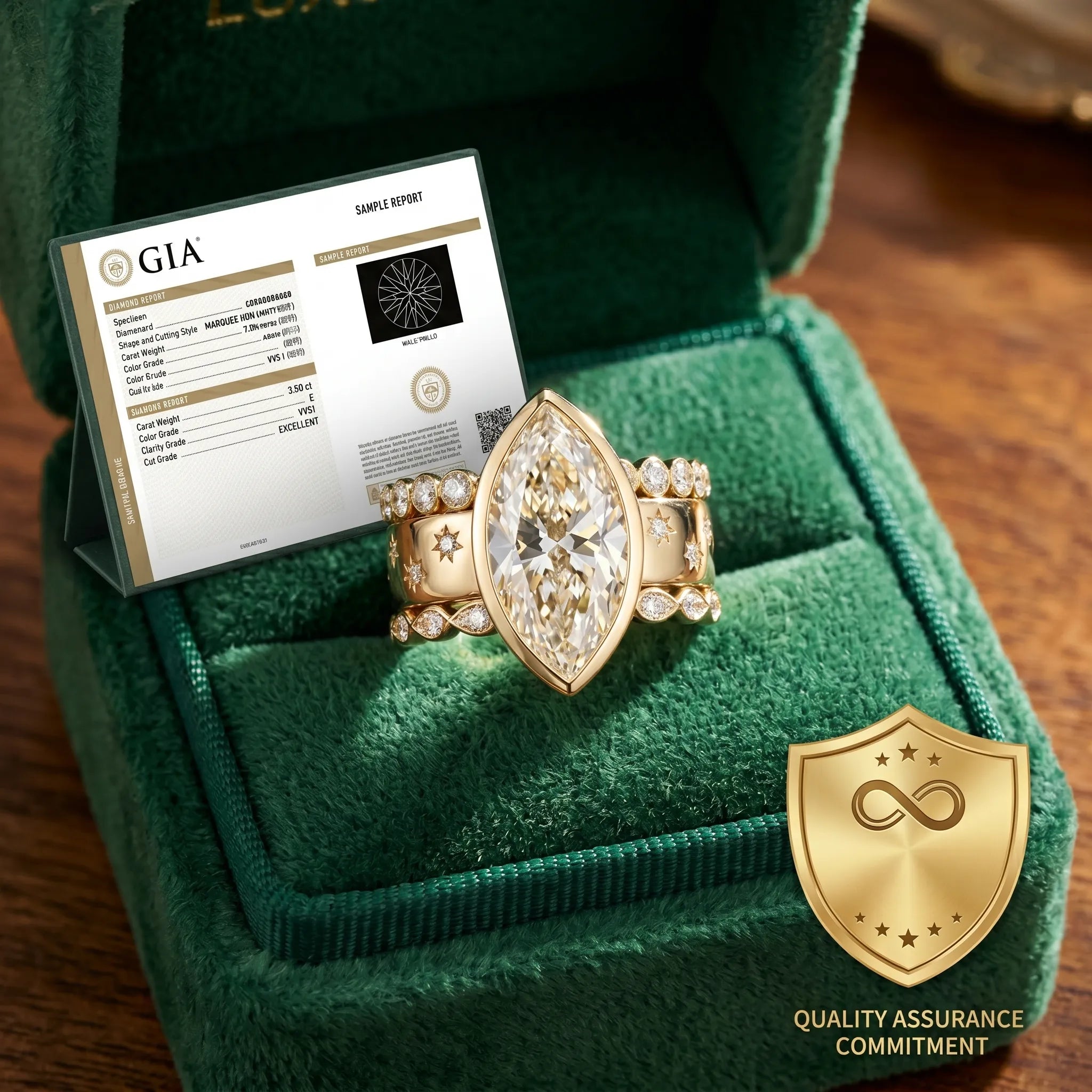 The Timeless Heirloom: 5-Carat Marquise Bezel Ring with Vintage Star Details--Last Day Sale-90% OFF🔥