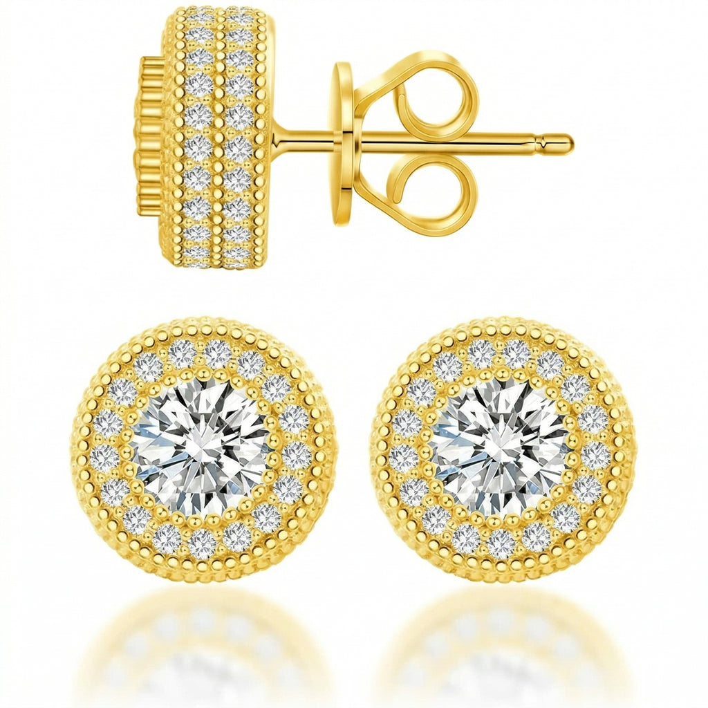 The "Timeless Radiance" 5-Carat Moissanite Halo Stud Earrings - Hypoallergenic 925 Silver-Last Day Sale🔥90% OFF