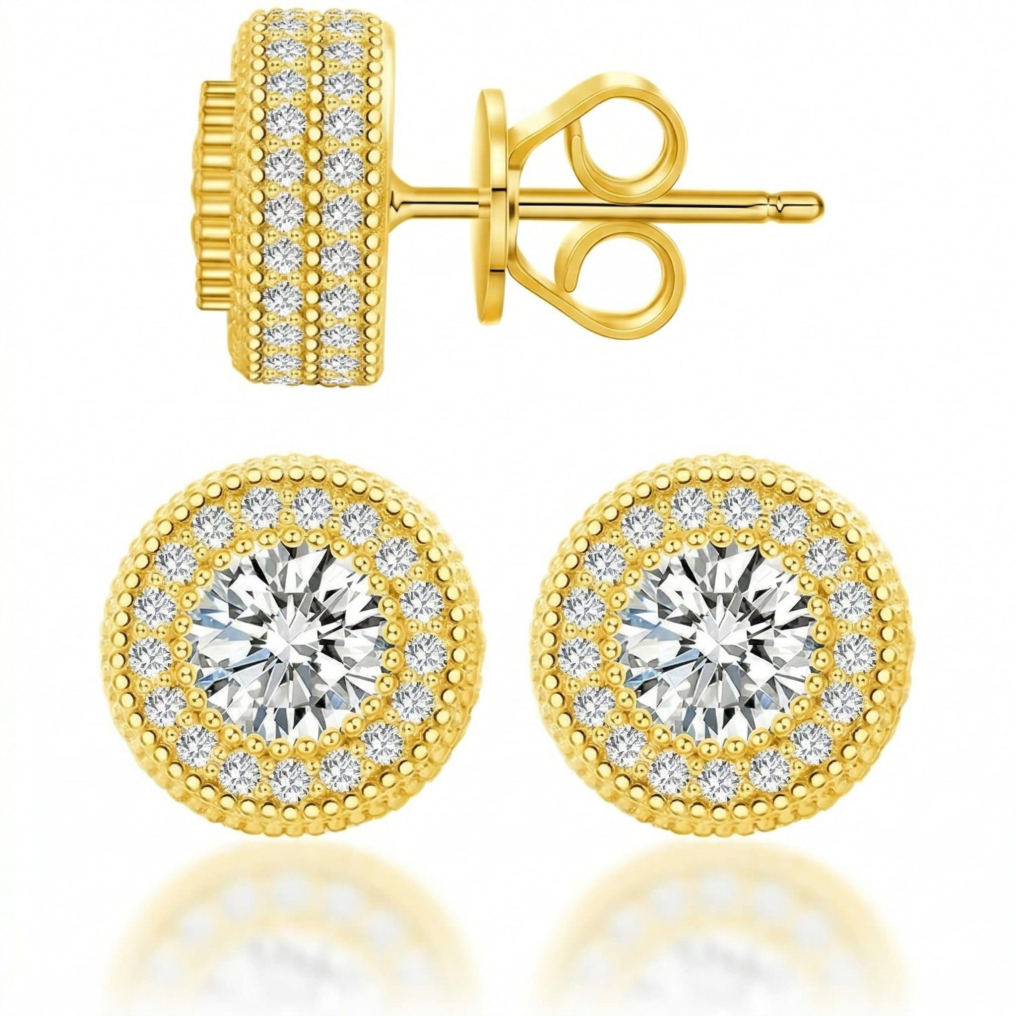 The "Timeless Radiance" 5-Carat Moissanite Halo Stud Earrings - Hypoallergenic 925 Silver-Last Day Sale🔥90% OFF