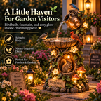 🐿️ Solar Birdbath Fountain Garden Decor – A Cozy Wildlife Haven for Your Yard