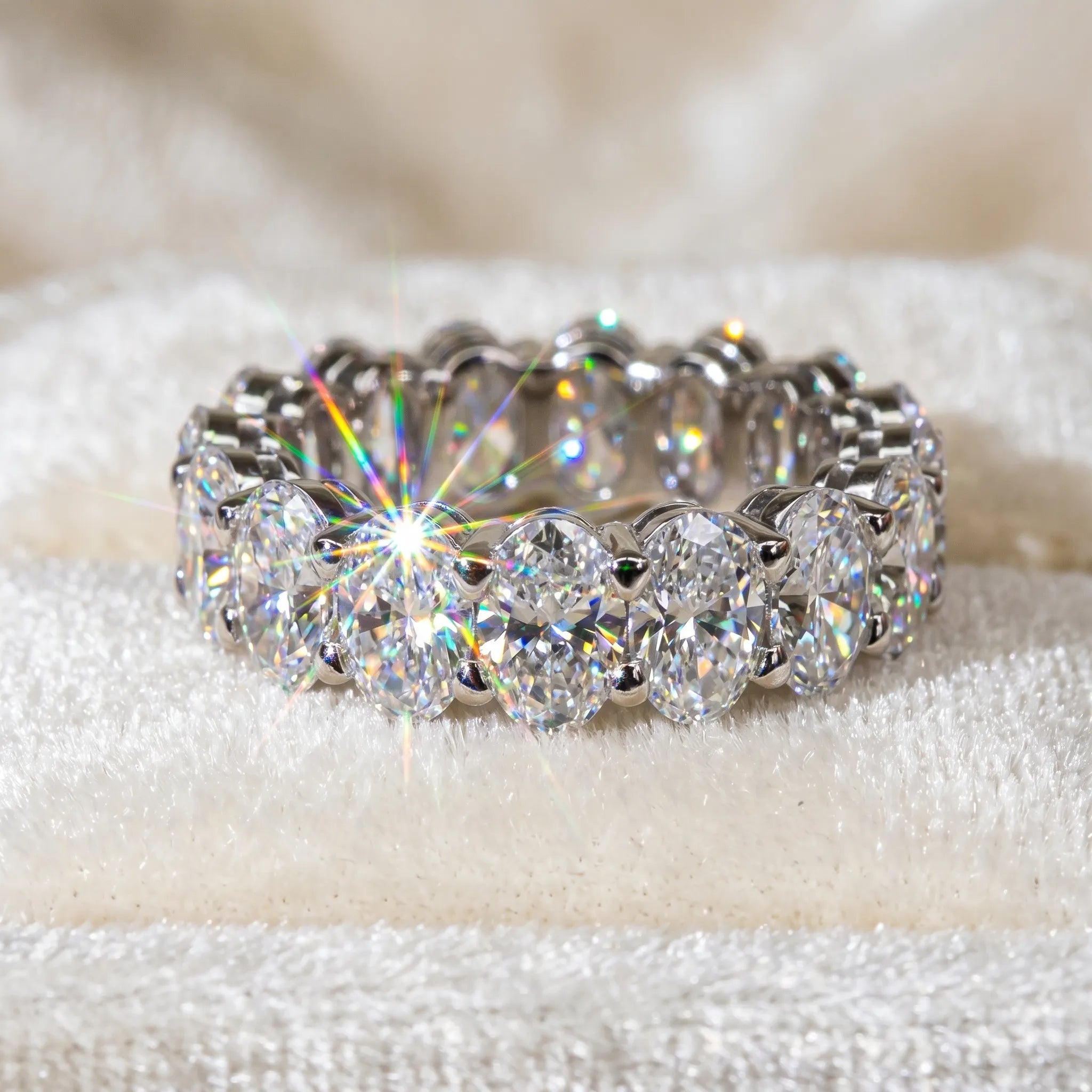 Flawless Oval Cut Eternity Band: Endless Sparkle from Every Angle--Last Day Sale-90% OFF🔥