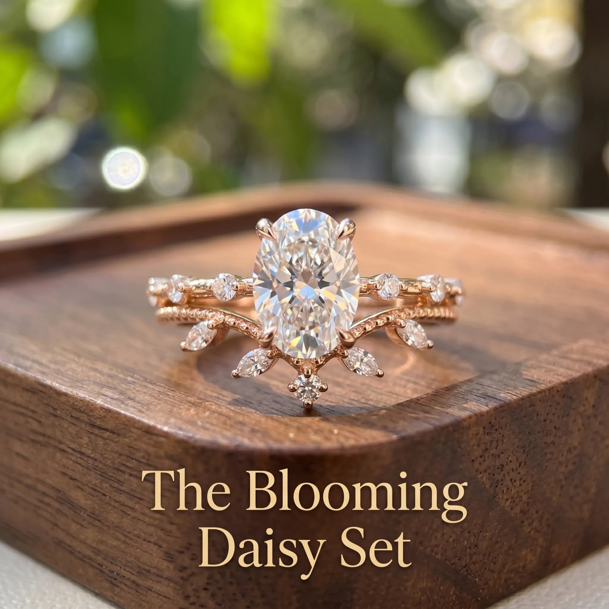 The "Blooming Daisy" Oval & Leafy Nesting Ring Set | 3-in-1 Versatile Anniversary Upgrade --Last Day Sale🔥90% OFF