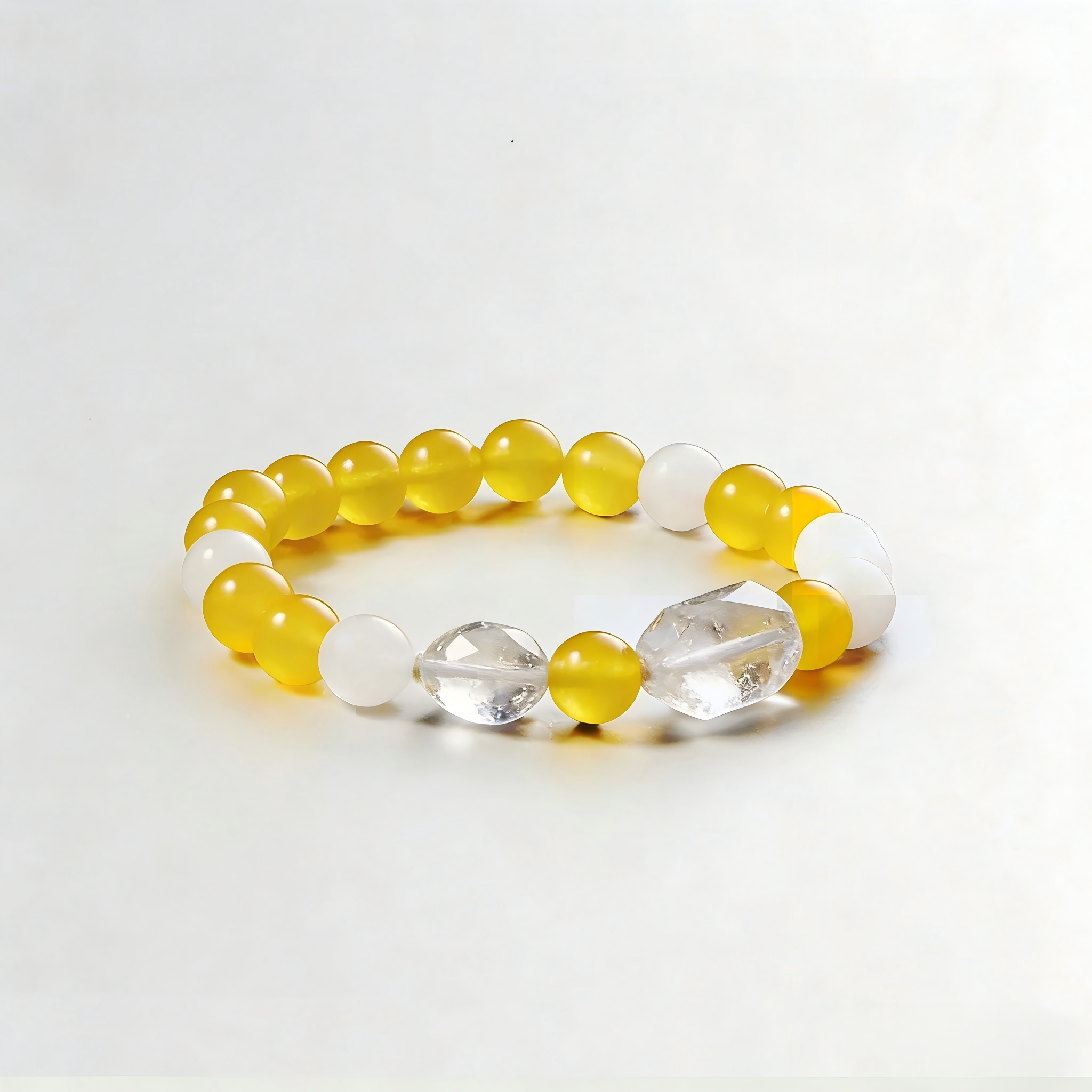 Golden Glow Gemstone Bead Bracelet